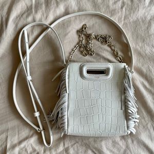 Maje Crocodile-effect leather Mini M bag
